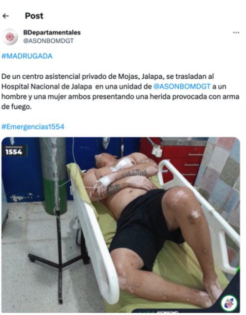 Gustavo Cabrera, Sheny Vega, Monjas Jalapa, ataque armado