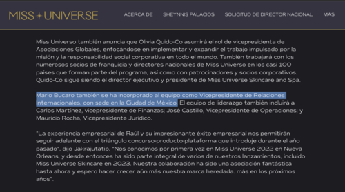 Mario Búcaro, miss universo, canciller, Guatemala