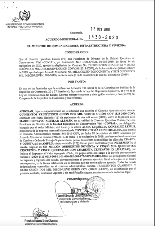 allan rodríguez, alma lucrecia gonzález lemus, construalma, concha y toro sport bar, odebrecht, puente, guatemala