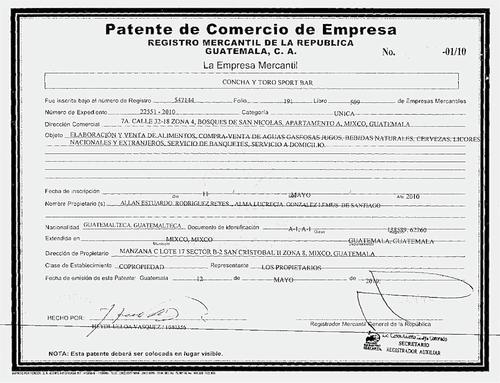 allan rodríguez, alma lucrecia gonzález lemus, construalma, concha y toro sport bar, odebrecht, puente, guatemala