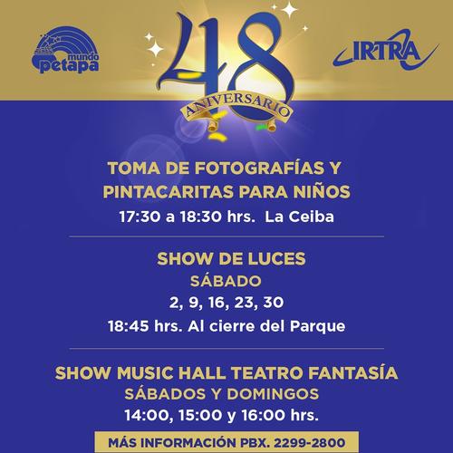 Irtra Petapa, horario extendido, aniversario, marzo, 2024