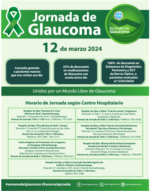 D&iacute;a Mundial del Glaucoma, Benem&eacute;rito Comit&eacute; Pro Ciegos y Sordos, jornada, consulta gratuita, Guatemala, Soy502