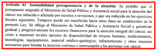 Fuente: Ley de Atención Integral del Cáncer