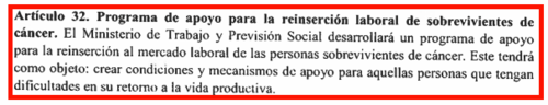 Fuente: Ley de Atención Integral del Cáncer