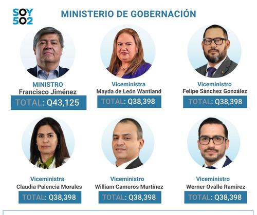 salario, bernardo arÃ©valo, ministros, gobierno, guatemala