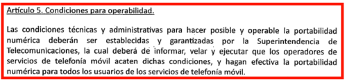 Fuente: Iniciativa de ley de portabilidad numérica