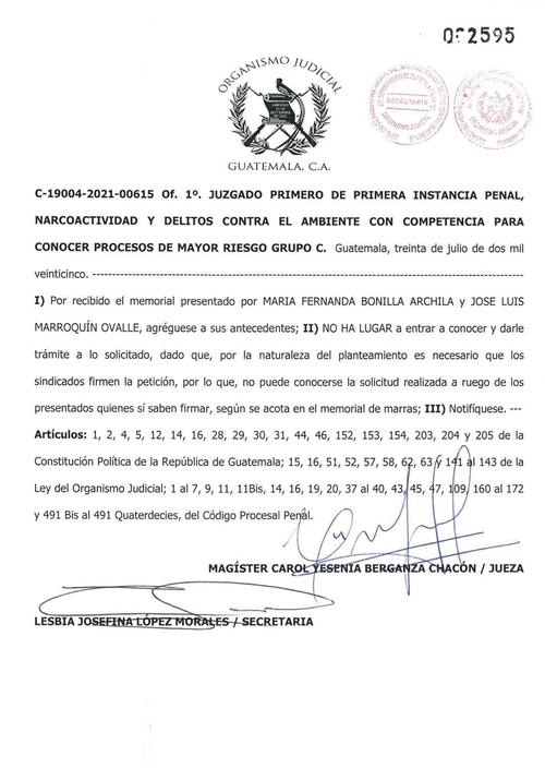 rechazan, aceptación, cargos, Melisa Palacios