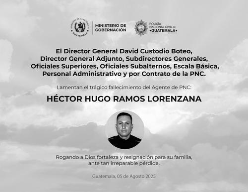 El detective Héctor Hugo Ramos Lorenzana, prestó sus servicios a la PNC durante 6 años. (Imagen: PNC