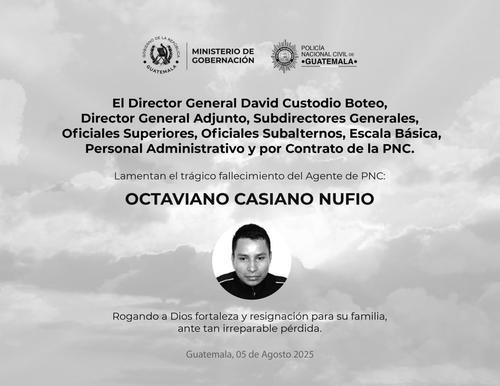 El detective Octaviano Casiano Nufio, prestó sus servicios a la PNC durante más de diez años. (Imagen: PNC)