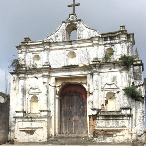Fachada de la iglesia El Calvario, ubicada en Santa María de Jesús, Sacatepéquez. (Pinterest)