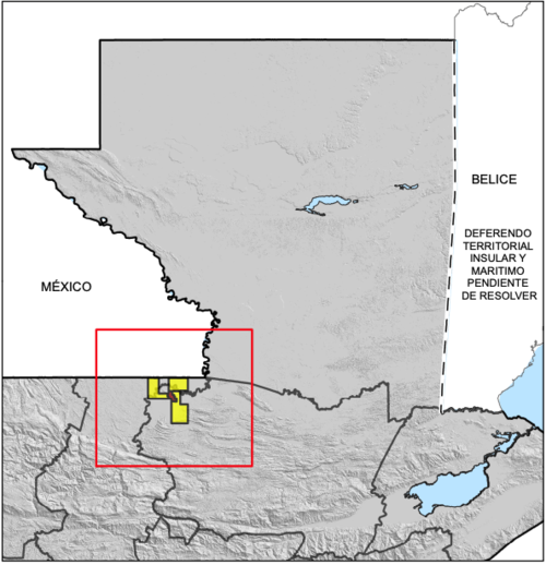 Área que abarca el Contrato 1-2005, conocido como Atzam, a cargo de Latin American Resources, LTD. (Foto: MEM/Soy502)