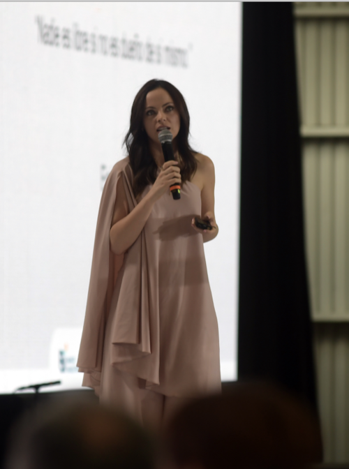 Sandra Bronzina durante su disertación en el Festival de la Libertad. (Foto: Orlando Chile/Colaboración)