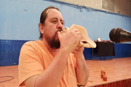 Un caracol trompeta, conocido también como pututo en los Andes, tecciztli o quiquiztli en náhuatl, es un instrumento musical de viento hecho de un caracol marino. (Foto: Edwards Morales/Colaborador)