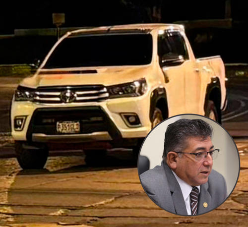 Este es el vehículo en el cual viajaba el diputado del bloque Vamos, Juan Ramón Rivas. (Foto: Soy502)