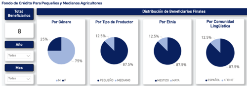 Estas son las estadísticas sobre la entrega de créditos a pequeños y medianos agricultores, mediante el programa para el cual el Gobierno asignó Q500 millones. (Fuente: CHN)