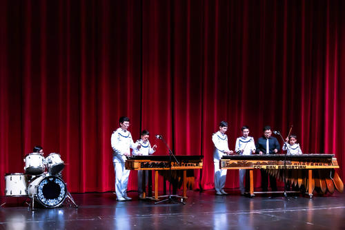 La marimba la Voz de Guatemala del colegio San Sebastián participó en el concierto de gala. (Foto: Jenni Díaz/Colegio Para Varones San Sebastián)