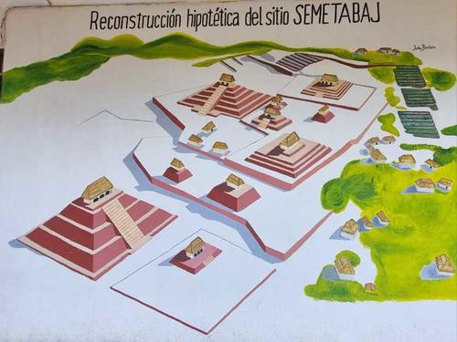 Trazos arqueológicos marcados en el terreno, evidenciando la planificación urbana maya. (Foto: Alfonso Guárquez/Colaborador)