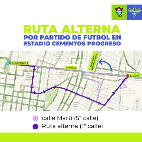 La velocidad del tránsito en Guatemala podría verse afectado en los alrededores de zona 6 (Foto: PMT Guatemala)