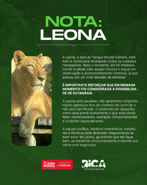 Publicación de redes sociales del Zoológico (Foto: Parque Arruda Câmara)