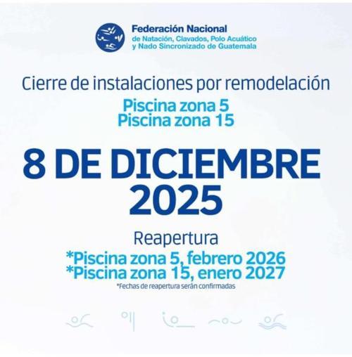 Usuarios afectados indicaron que fueron notificados de manera informal sin recibir mayor detalle sobre el cierre de la piscina olímpica de zona 15. (Imagen: cortesía) 