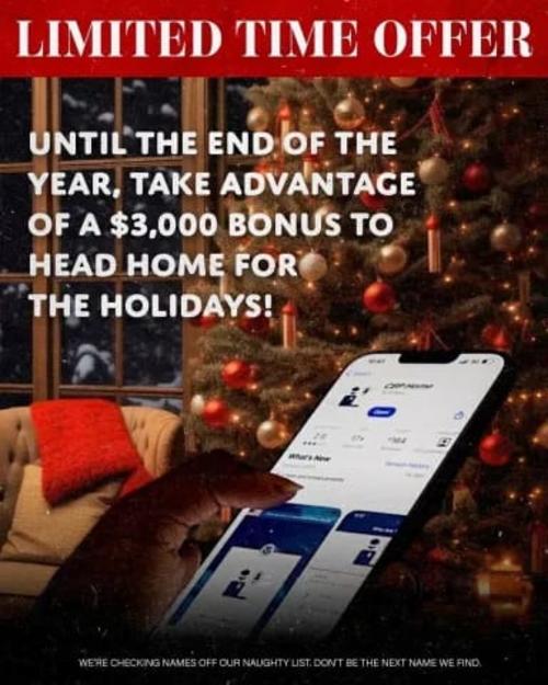 "Oferta de tiempo limitado. &iexcl;Hasta final de a&ntilde;o aproveche la oferta de un bono de 3 mil d&oacute;lares para las festividades!" Se lee en uno de los anuncios. (Imagen: DHS)