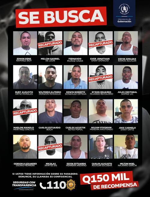 Con la captura de el "Dark", son seis los reos recapturados. (Foto: PNC)