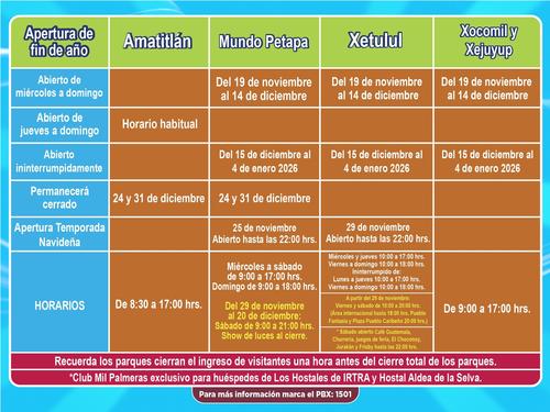 Fechas y horarios especiales en las distintas instalaciones del Irtra. (Foto: Irtra)