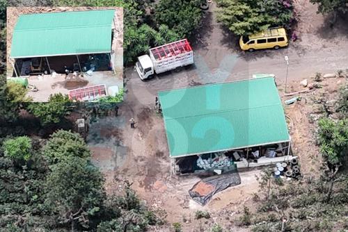 En las galeras aún hay trabajadores, según se observa en fotografías captadas con dron. (Foto: Wilder López/Soy502)
