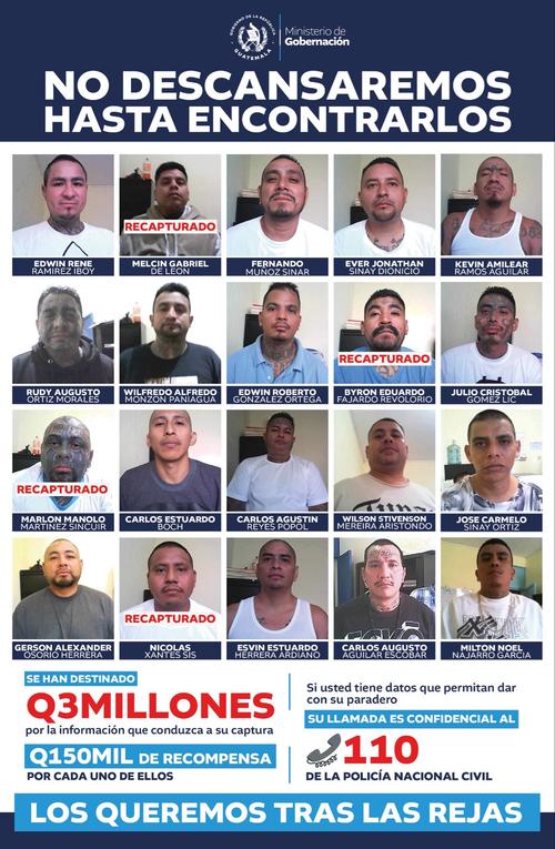 De momento solo cuatro reos han sido recapturados. (Foto: PNC)