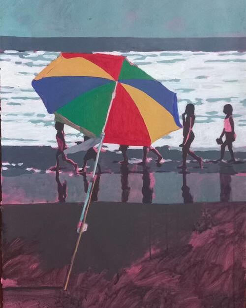 Puerto de San José, acrílico sobre papel, 2024. (Foto: Cortesía Moisés Barrios)