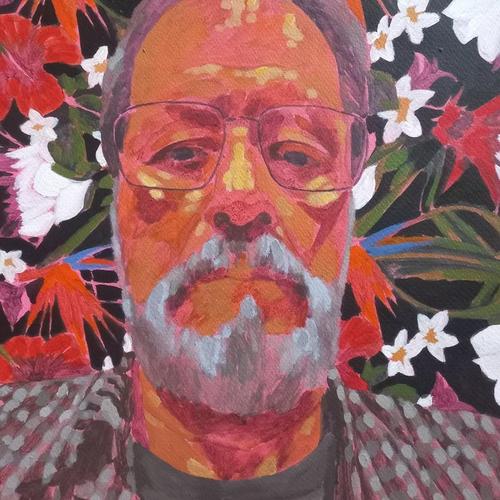 Selfie, acrílico sobre papel, 2024. (Foto: Cortesía Moisés Barrios)