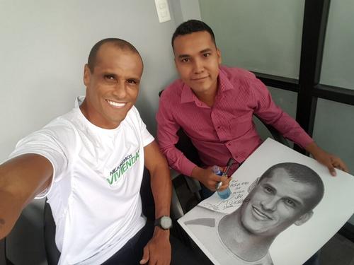 Otro de los famosos exfutbolistas a los que retrató fue al brasileño Rivaldo Ferreira. (Foto: Carlos Monroy/Colaborador)