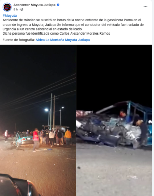 Medios locales informaron sobre el percance. (Foto: Acontecer Moyuta Jutiapa/Soy502)