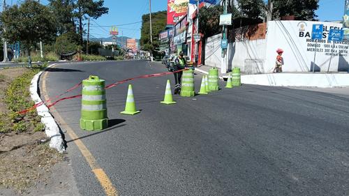 Cierre del redondel ubicado en la colonia Enriqueta, zona 5 de Villa Nueva. (Foto: Dalia Santos/Soy502)