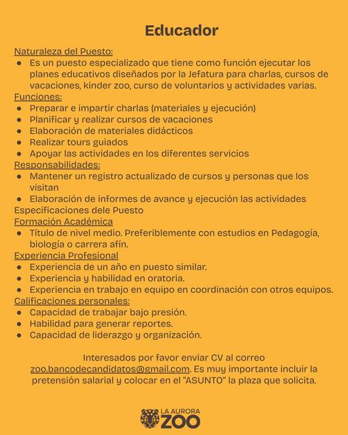 (Imagen: Parque Zoológico Nacional La Aurora)