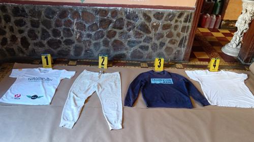 Entre los indicios encontrados en las diligencias, se encuentran vestimentas que serán analizadas. (Foto: MP)