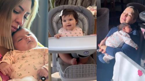 En diferentes fotografías, Cristina Nodal junto a su pequeña nieta. (Foto: X)