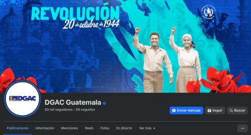 Cuenta oficial de la red social Facebook de la DGAC. (Foto: Soy502)