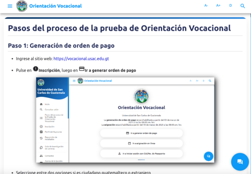 USAC prueba orientación vocacional 5