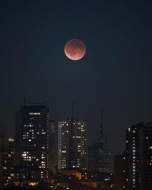 El eclipse fue captado entre los edificios. (Foto: redes sociales)