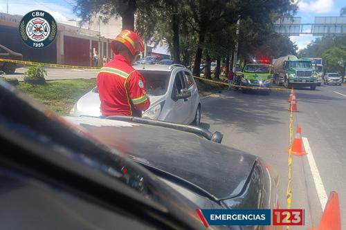 El ataque armado se dio en el Anillo Periférico y 6a. Calle de la zona 7 capitalina. (Foto: Bomberos Municipales)