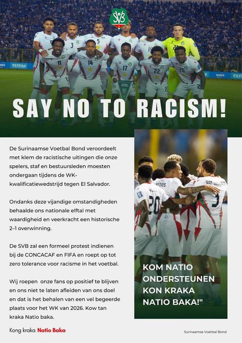 Protesta formal de la Federación de Fútbol de Surinam. (Foto: Kong kraka Natio Baka)