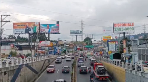 Tráfico lento se reporta en las distintas rutas. (Foto: PMT Santa Catarina Pinula)