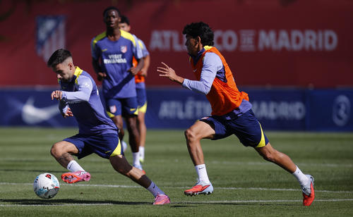 El plantel rojiblanco realizó un intenso entrenamiento previo al choque de la séptima fecha. (Foto: Atlético de Madrid) 