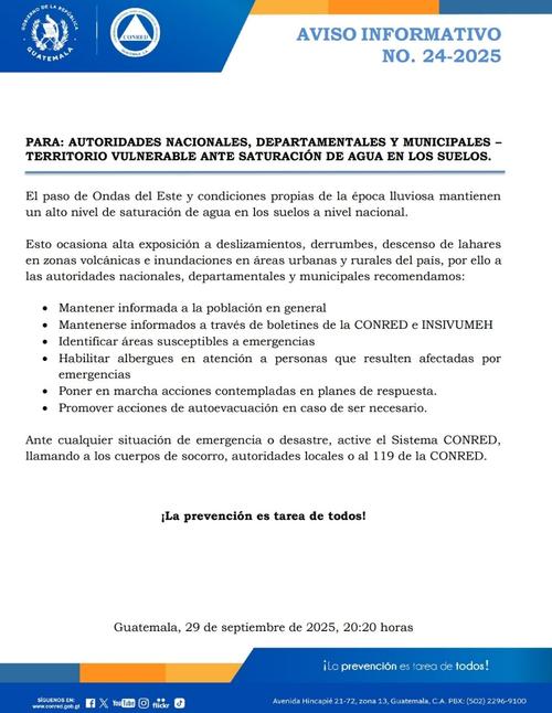 Solicitudes realizadas hacia las autoridades correspondientes. (Foto: Conred)