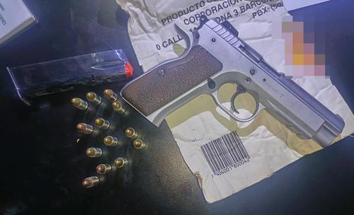 Esta es el arma con la que aparentemente dispararon contra una mujer de 36 a&ntilde;os. (Foto: PNC)