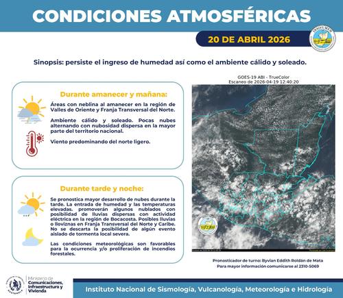 El ambiente seco y caluroso mantiene en alerta ante posibles incendios forestales. (Imagen: Insivumeh)