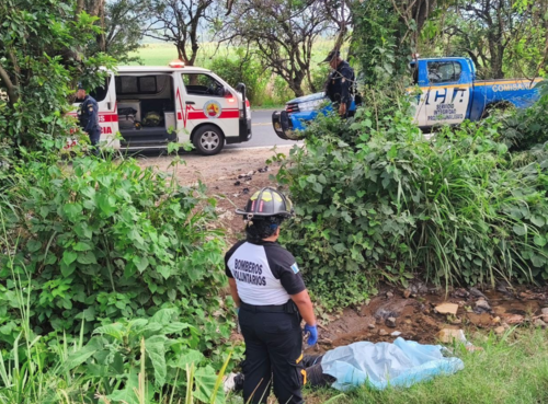 En la imagen se observa que el cuerpo qued&oacute; tendido entre los matorrales al lado de la carretera. (Foto: CVB)