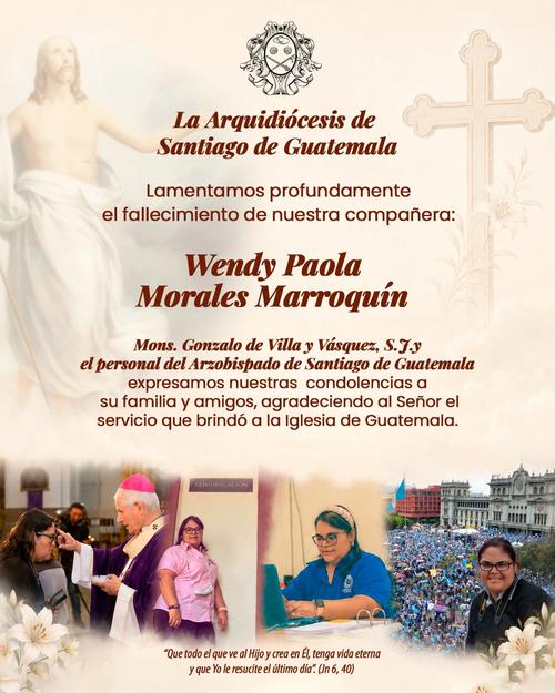 Wendy Morales, fot&oacute;grafa del Arzobispado, ha fallecido. (Imagen: Arzobispado de Guatemala)