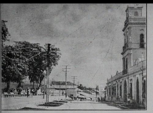 Parque central La Uni&oacute;n de Escuintla en 1942. (Foto: Revista Alma America)